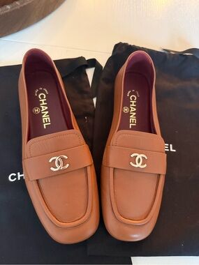 Chanel women’s leather loafers. Never worn.